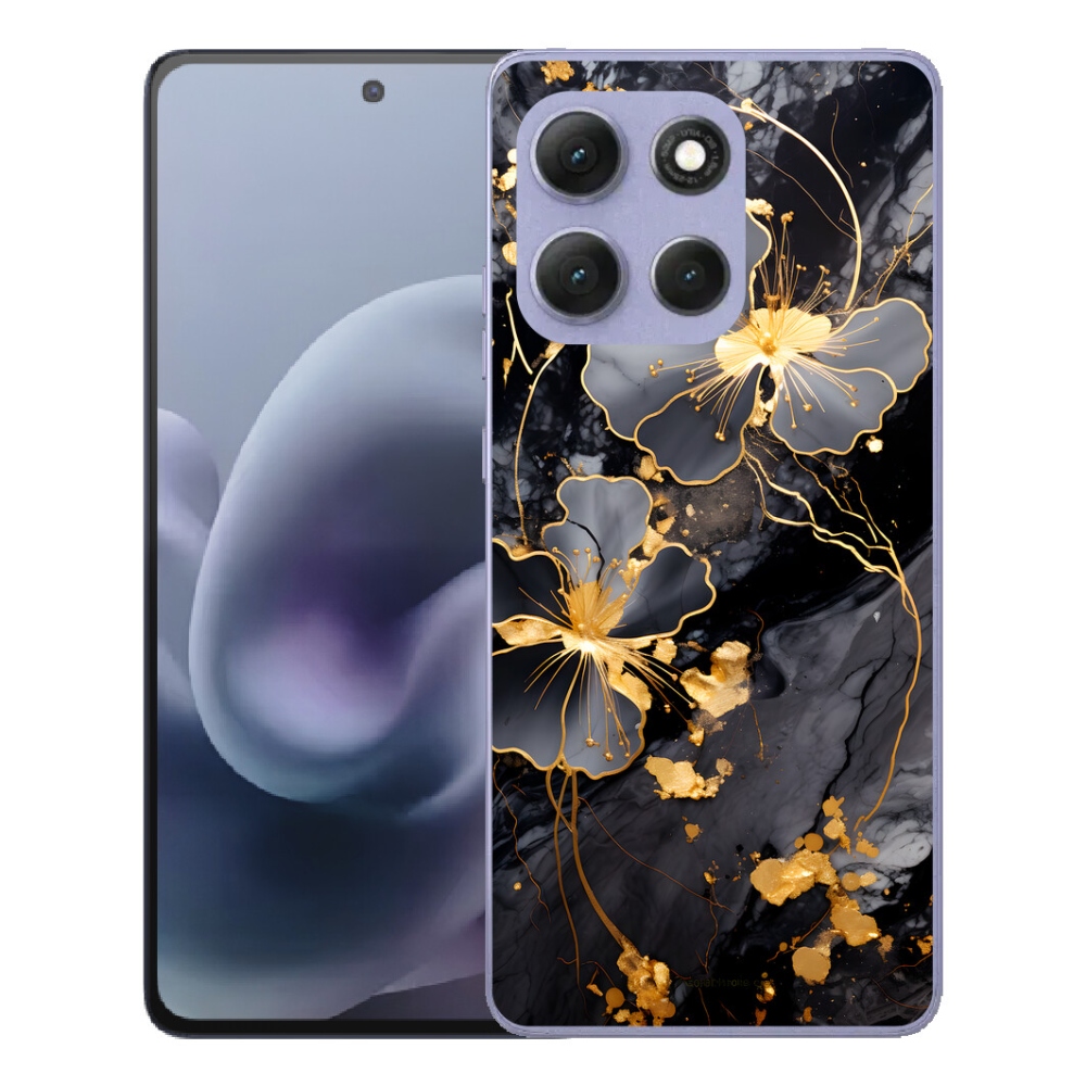 mmCase gél tok a Motorola Moto G86 Power 5G-hez – arany virágok