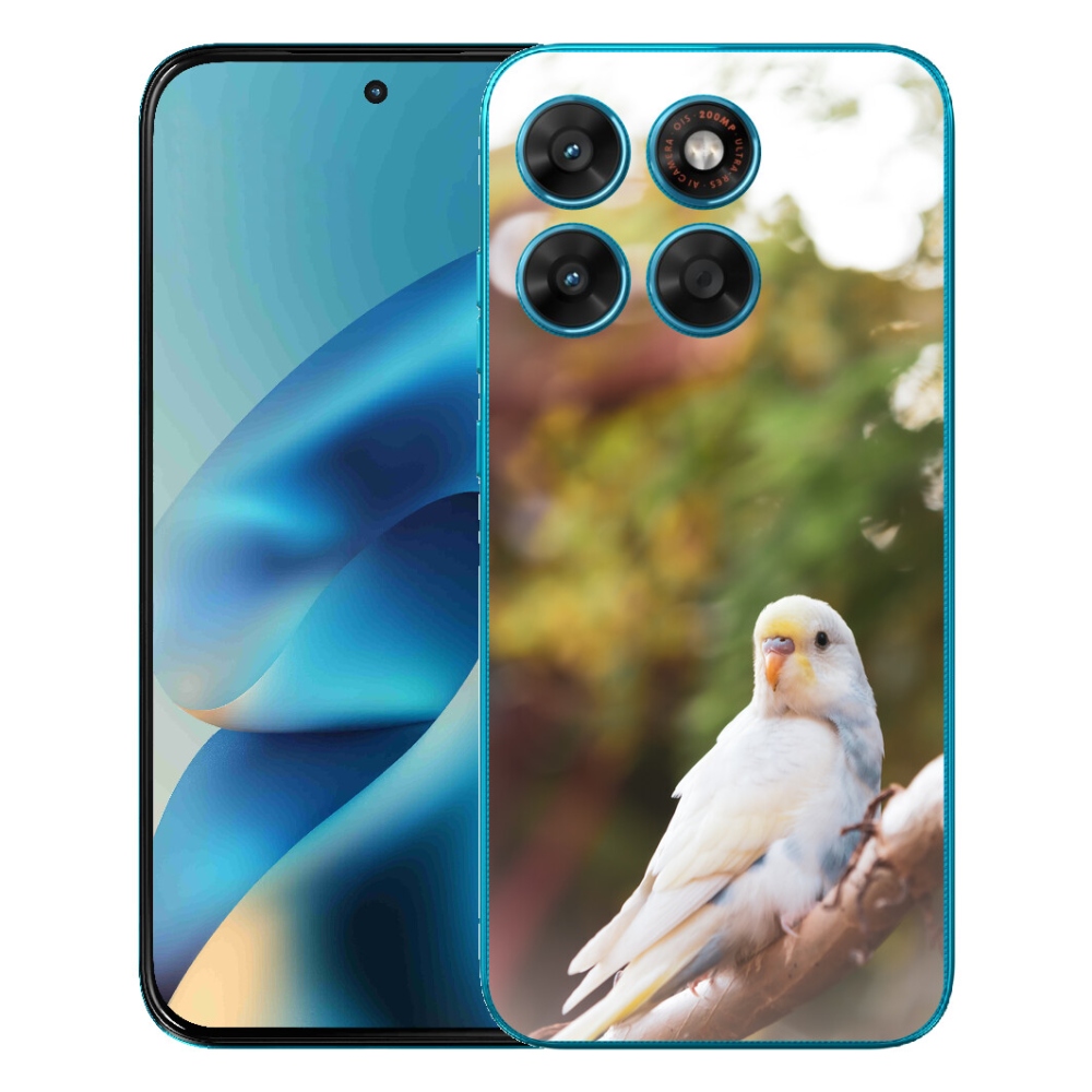 mmCase géltok a Motorola Moto G87/G77/G67 készülékekhez – fehér papagáj