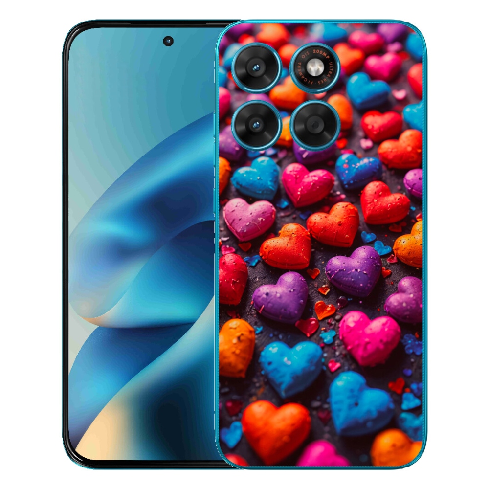 mmCase gélhuzat a Motorola Moto G87/G77/G67 készülékekhez – színes szívek