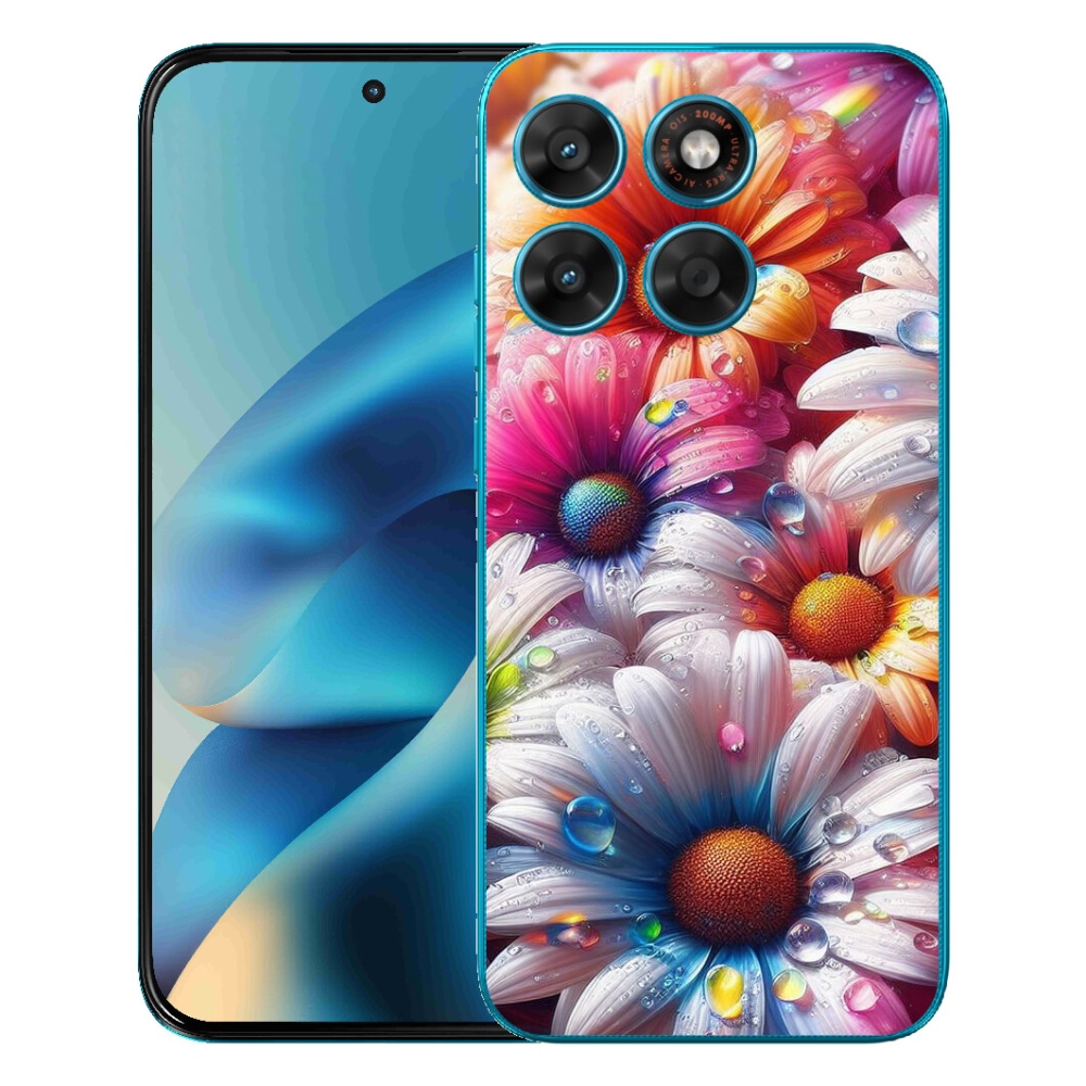 mmCase gél tok a Motorola Moto G87/G77/G67 készülékekhez – színes margaréták