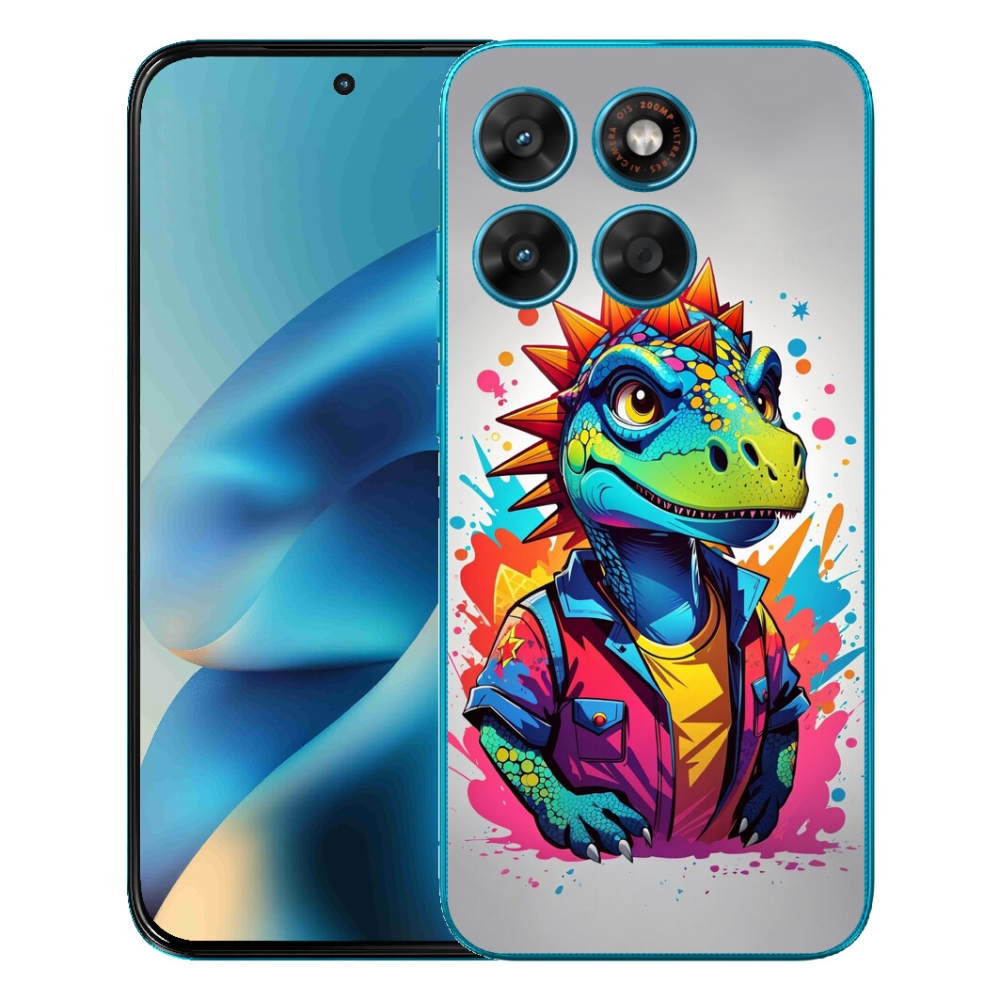 mmCase gélhuzat a Motorola Moto G87/G77/G67 készülékekhez – színes dinoszaurusz