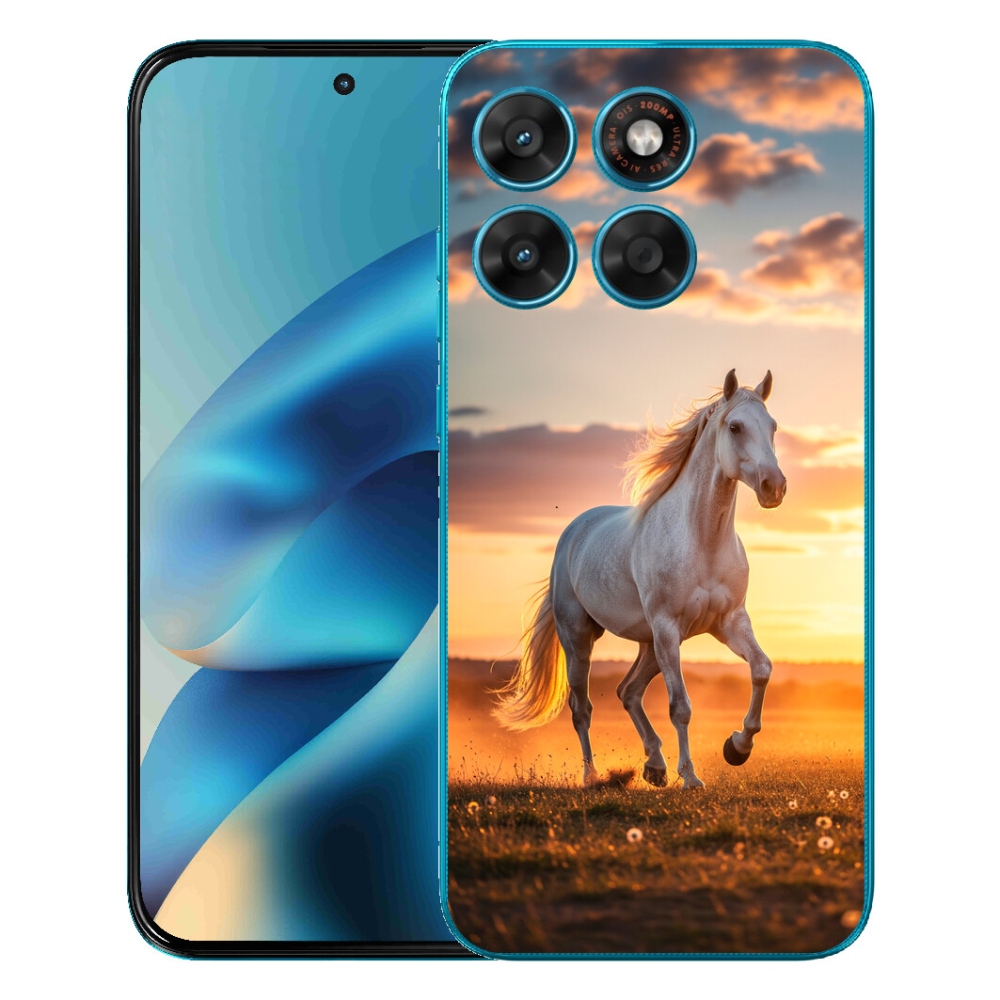 mmCase géltok a Motorola Moto G87/G77/G67 készülékekhez – futó fehér ló 2
