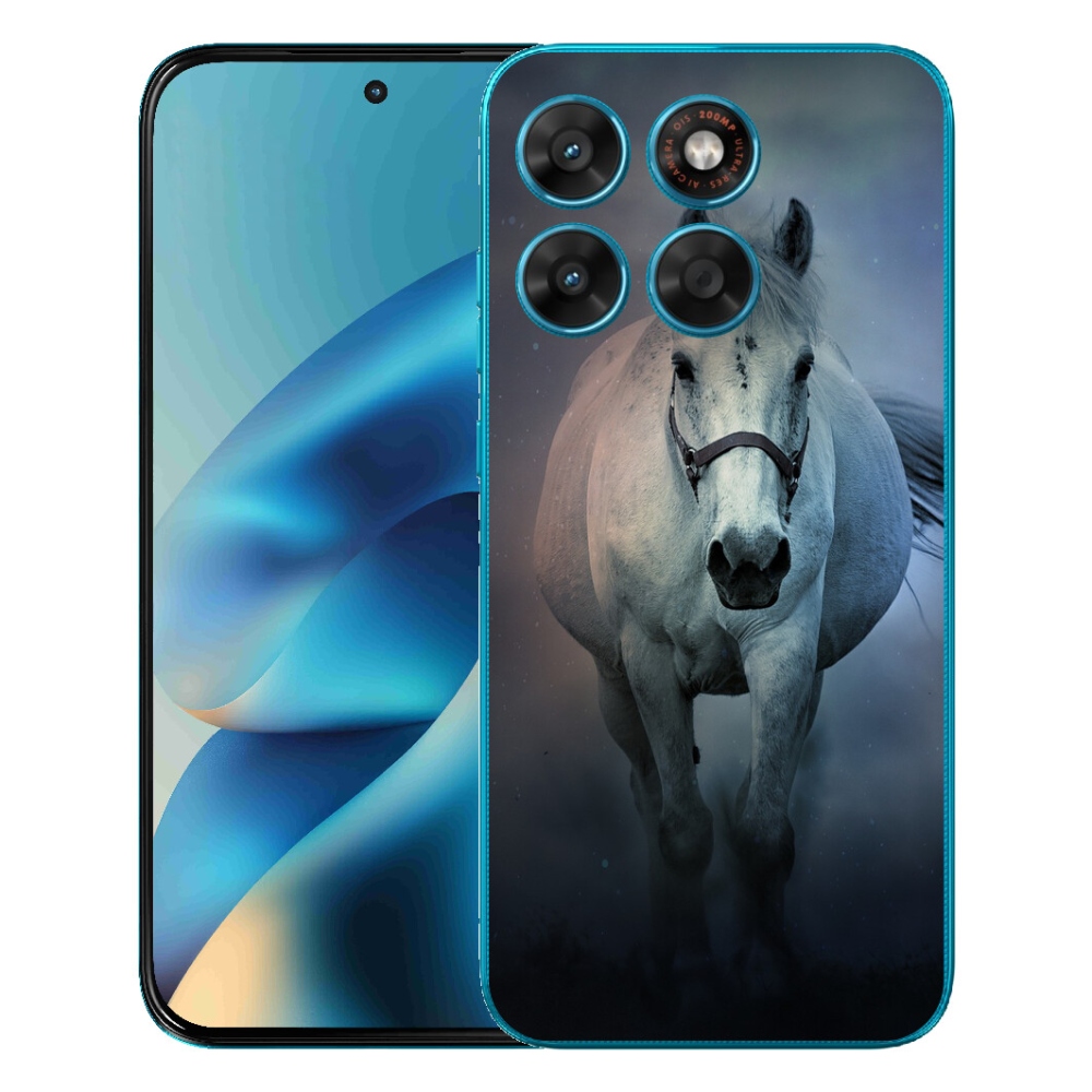 mmCase géltok a Motorola Moto G87/G77/G67 készülékekhez – futó fehér ló