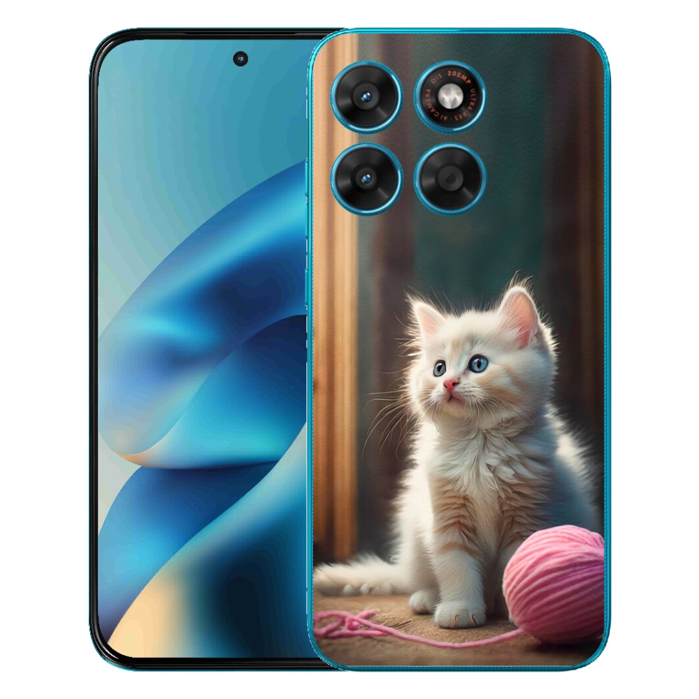 mmCase gél tok a Motorola Moto G87/G77/G67 készülékekhez – fehér cica 2