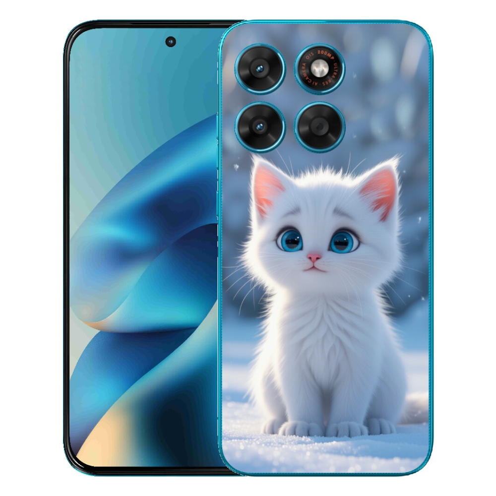 mmCase gél tok a Motorola Moto G87/G77/G67 készülékekhez – fehér cica 3
