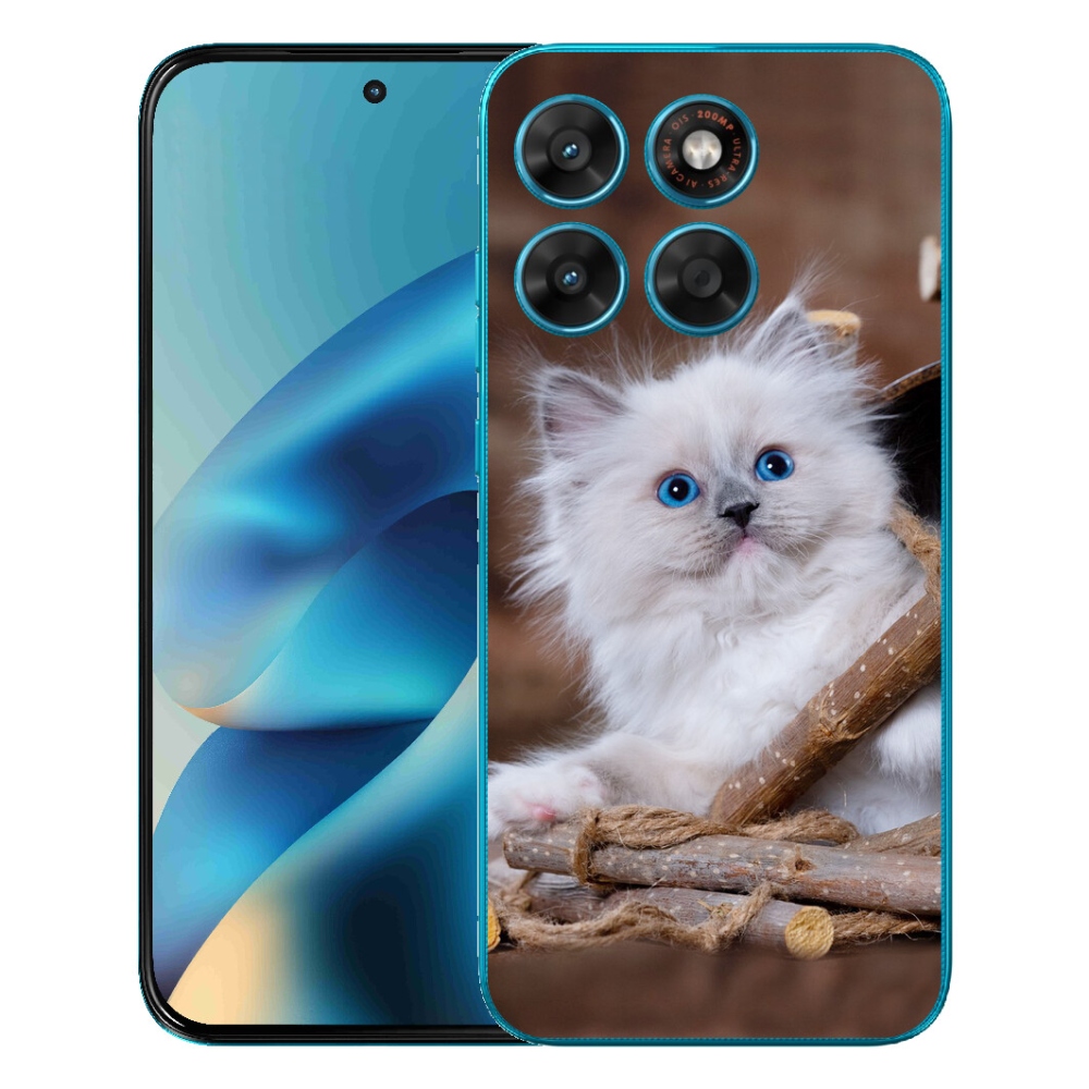 mmCase gél tok a Motorola Moto G87/G77/G67 készülékekhez – fehér cica