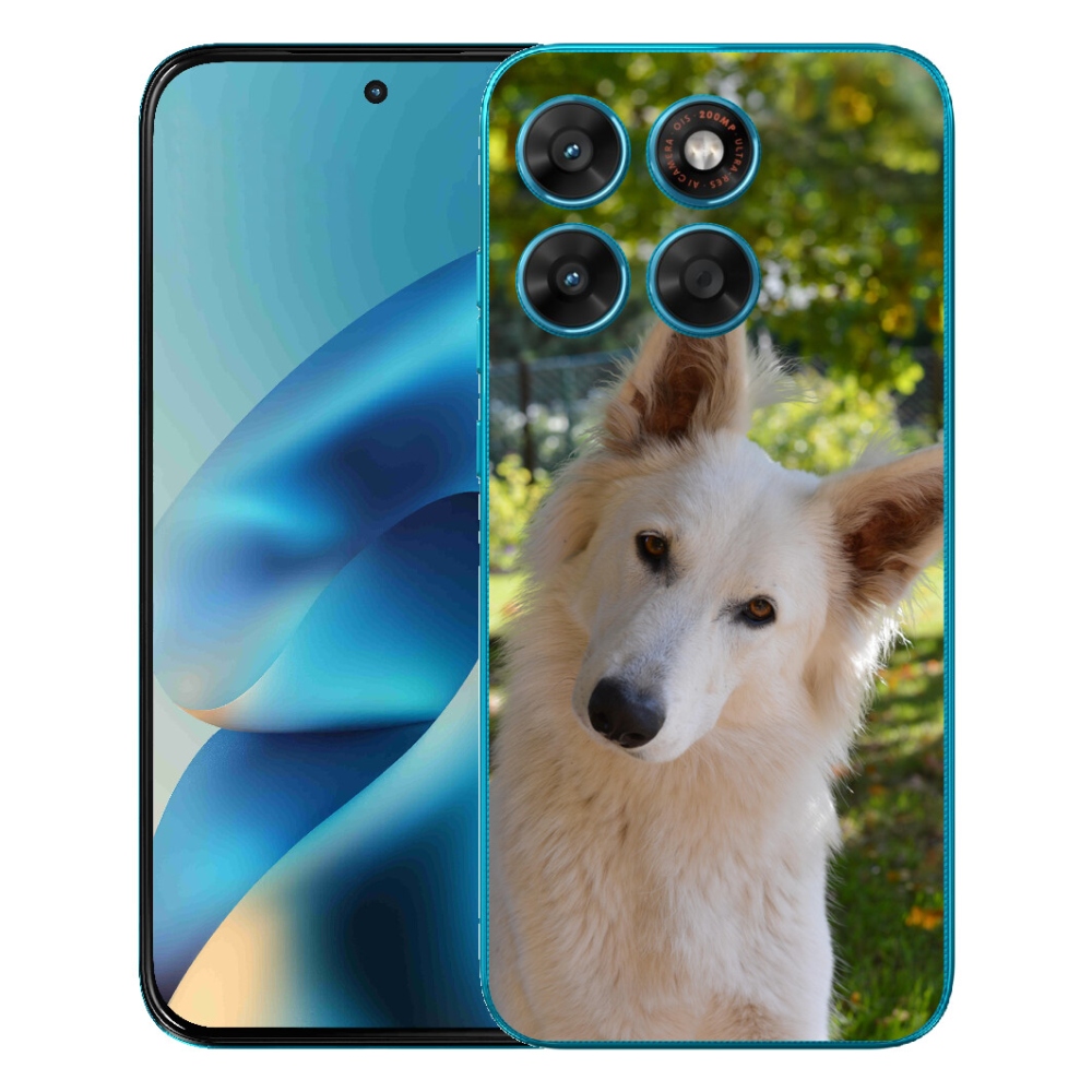 mmCase gél tok a Motorola Moto G87/G77/G67-hez – fehér svájci juhászkutya 1
