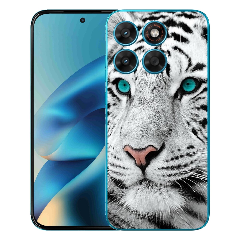 mmCase géltok a Motorola Moto G87/G77/G67 készülékekhez – fehér tigris