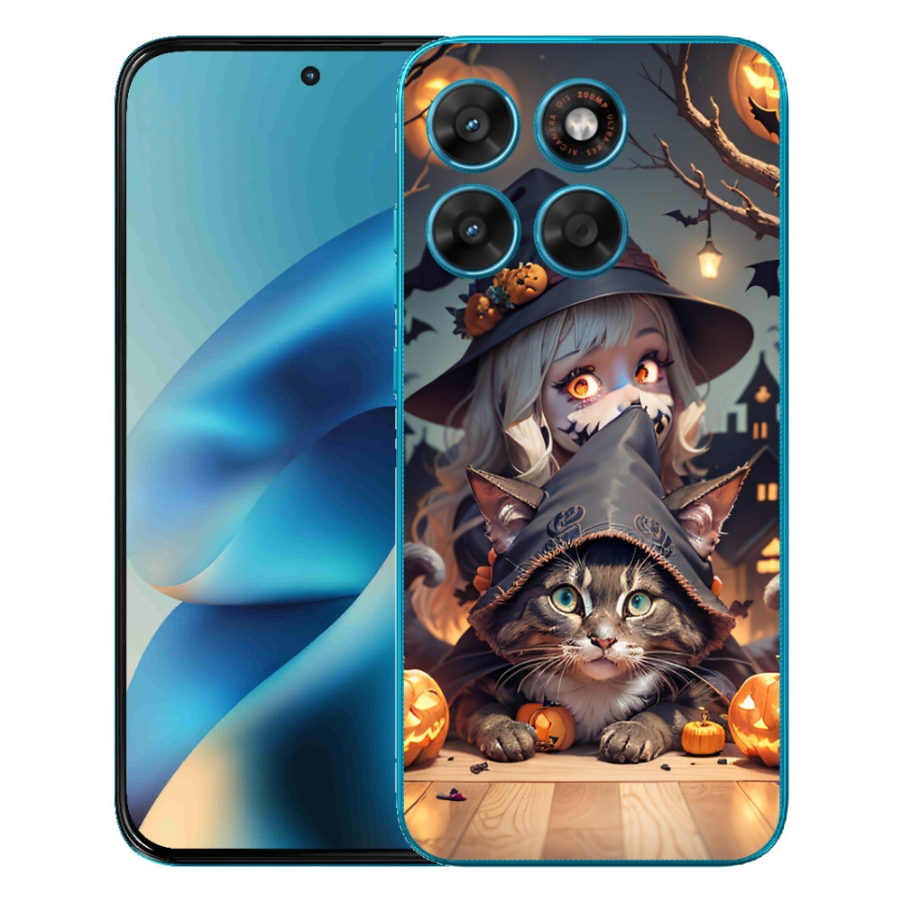 mmCase gél tok a Motorola Moto G87/G77/G67 készülékekhez – boszorkány macskával