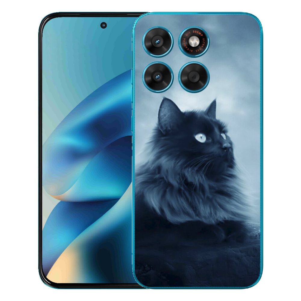 mmCase gél tok a Motorola Moto G87/G77/G67 készülékekhez – fekete macska 1