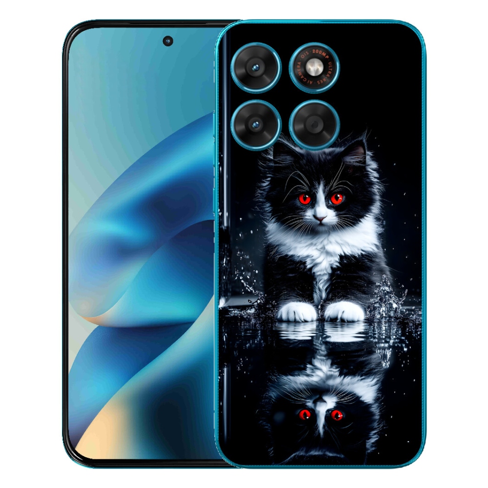 mmCase gél tok a Motorola Moto G87/G77/G67 készülékekhez – fekete-fehér cica
