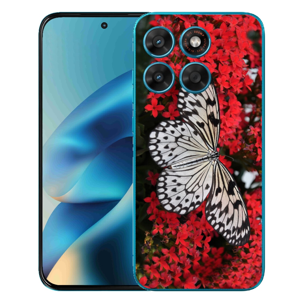 mmCase géltok a Motorola Moto G87/G77/G67 készülékekhez – fekete-fehér pillangó 1