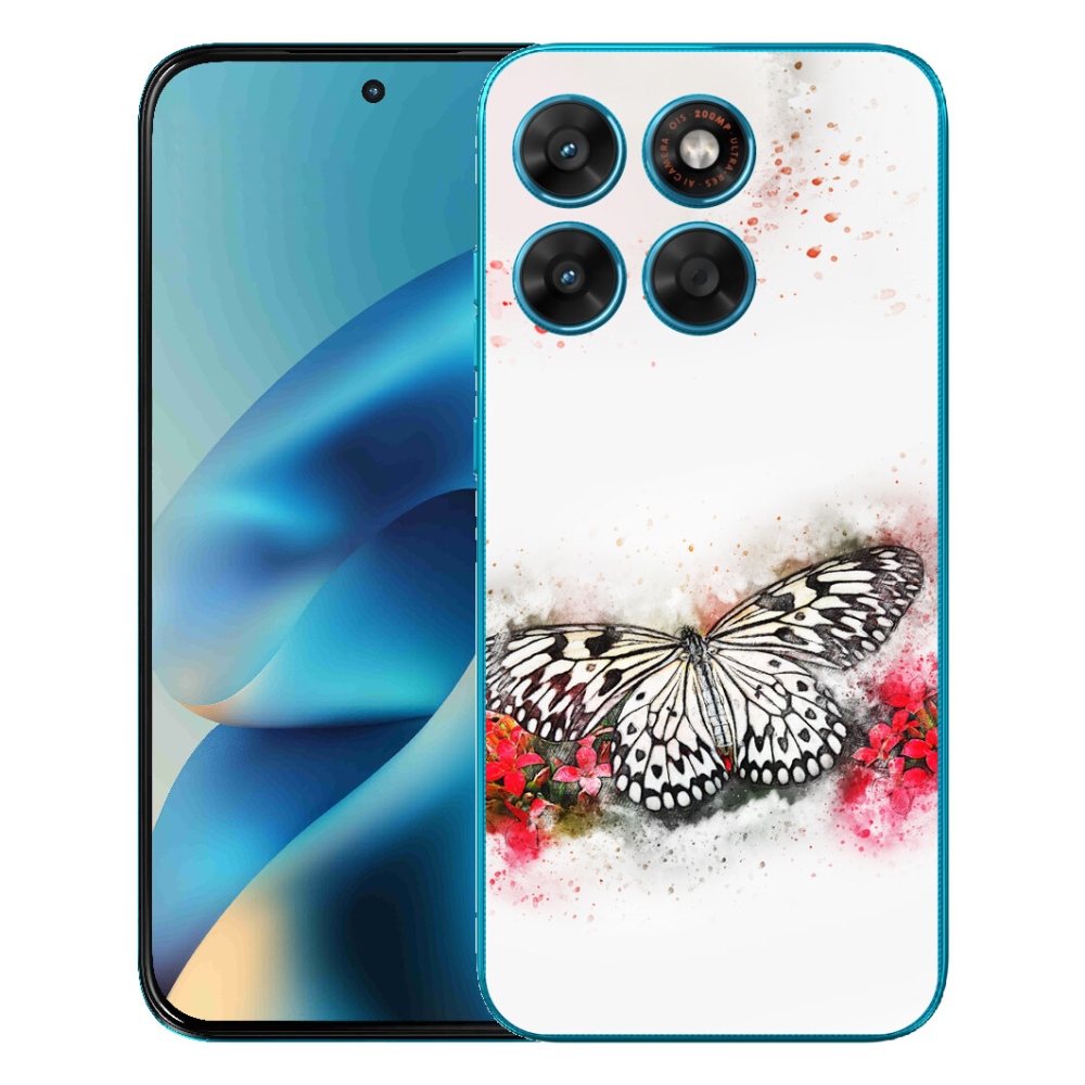 mmCase gélhuzat a Motorola Moto G87/G77/G67 készülékekhez – fekete-fehér pillangó