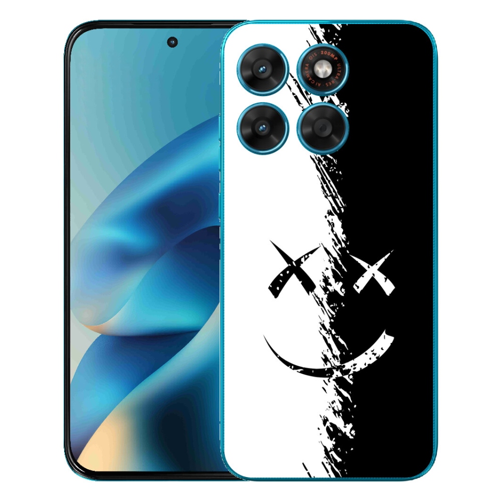 mmCase gél tok a Motorola Moto G87/G77/G67 készülékekhez – fekete-fehér mosolygós arc
