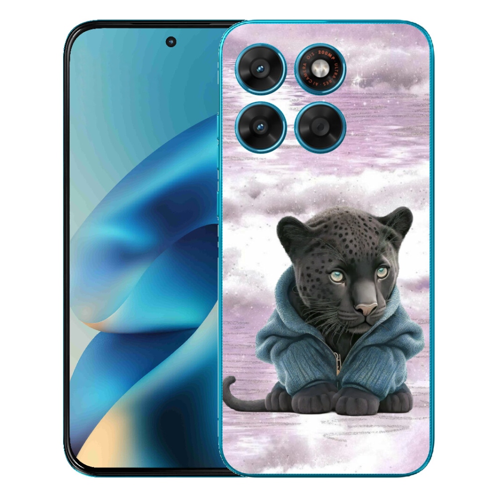 mmCase géltok a Motorola Moto G87/G77/G67 készülékekhez – fekete párduc pulóverben