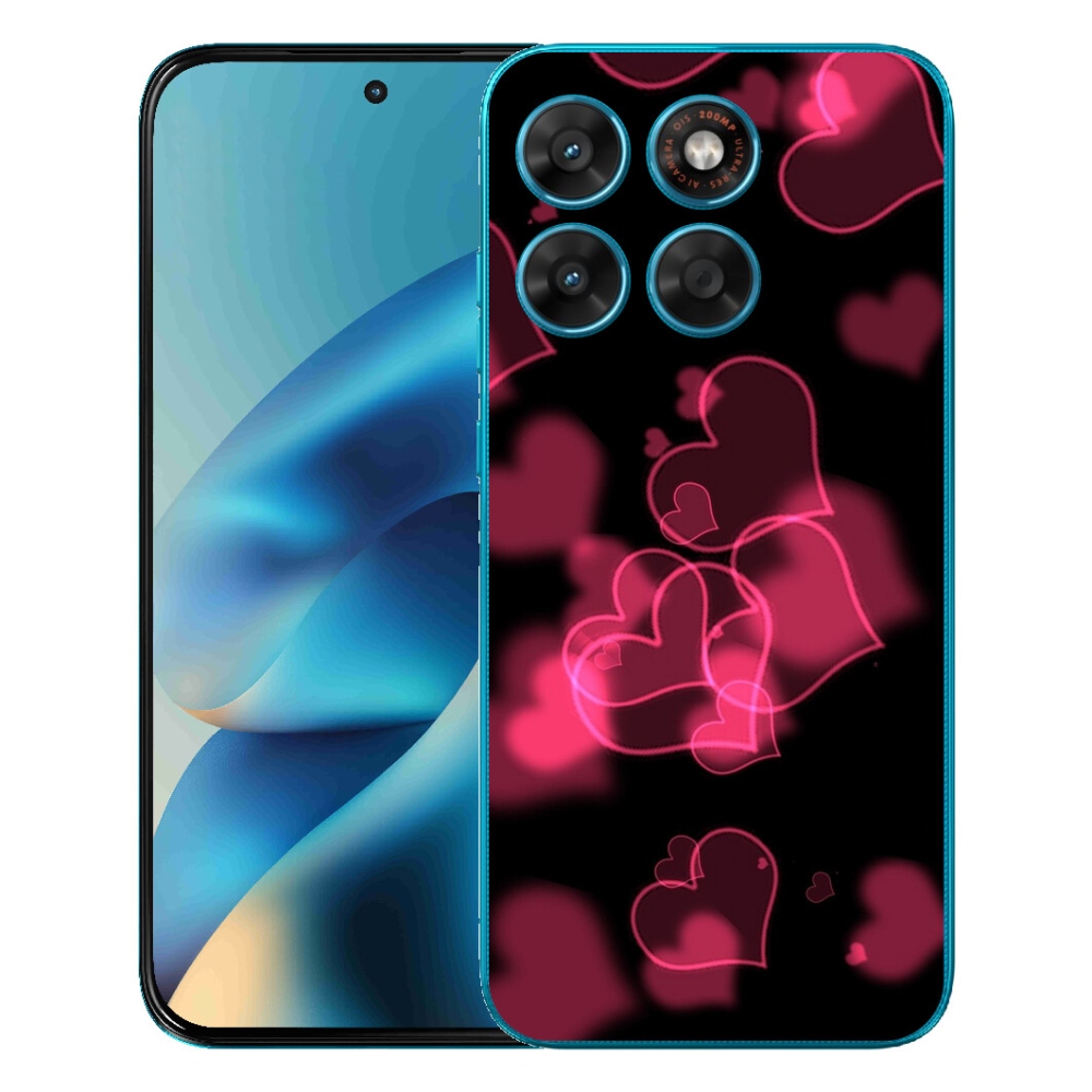 mmCase géltok a Motorola Moto G87/G77/G67 készülékekhez – piros szívecskékkel