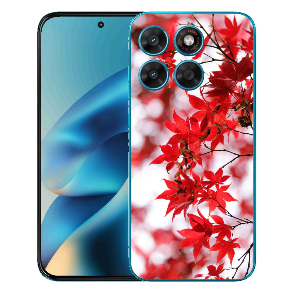 mmCase géltok a Motorola Moto G87/G77/G67 készülékekhez – piros levelek