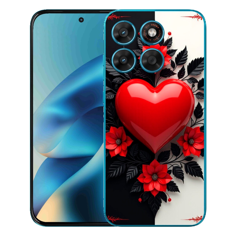 mmCase géltok a Motorola Moto G87/G77/G67 készülékekhez – piros szív