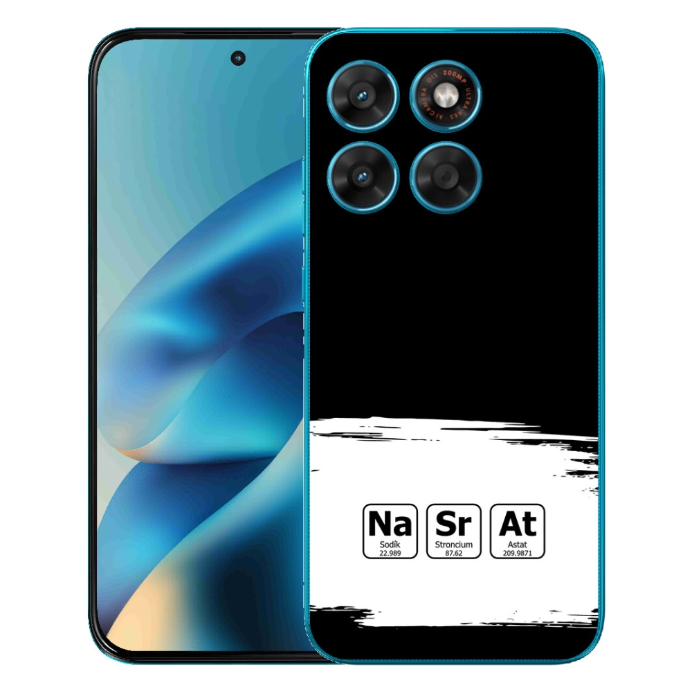 mmCase géltok a Motorola Moto G87/G77/G67 készülékekhez – kémiai elemek fehér-fekete háttérrel