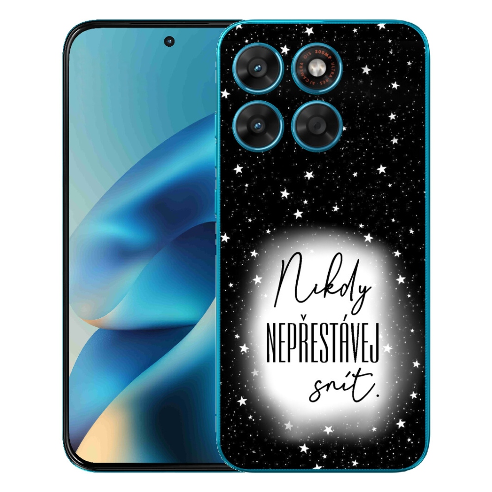 mmCase gél tok a Motorola Moto G87/G77/G67-hez – idézet 1, fekete-fehér háttérrel