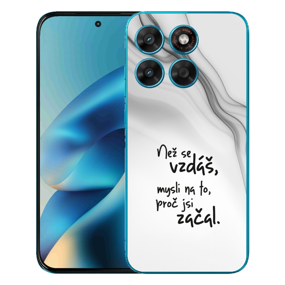 mmCase gél tok a Motorola Moto G87/G77/G67-hez – idézet 2, fehér háttérrel