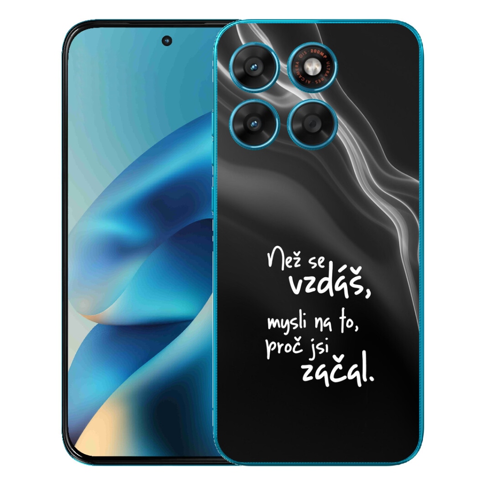 mmCase gél tok a Motorola Moto G87/G77/G67-hez – idézet 2, fekete háttérrel