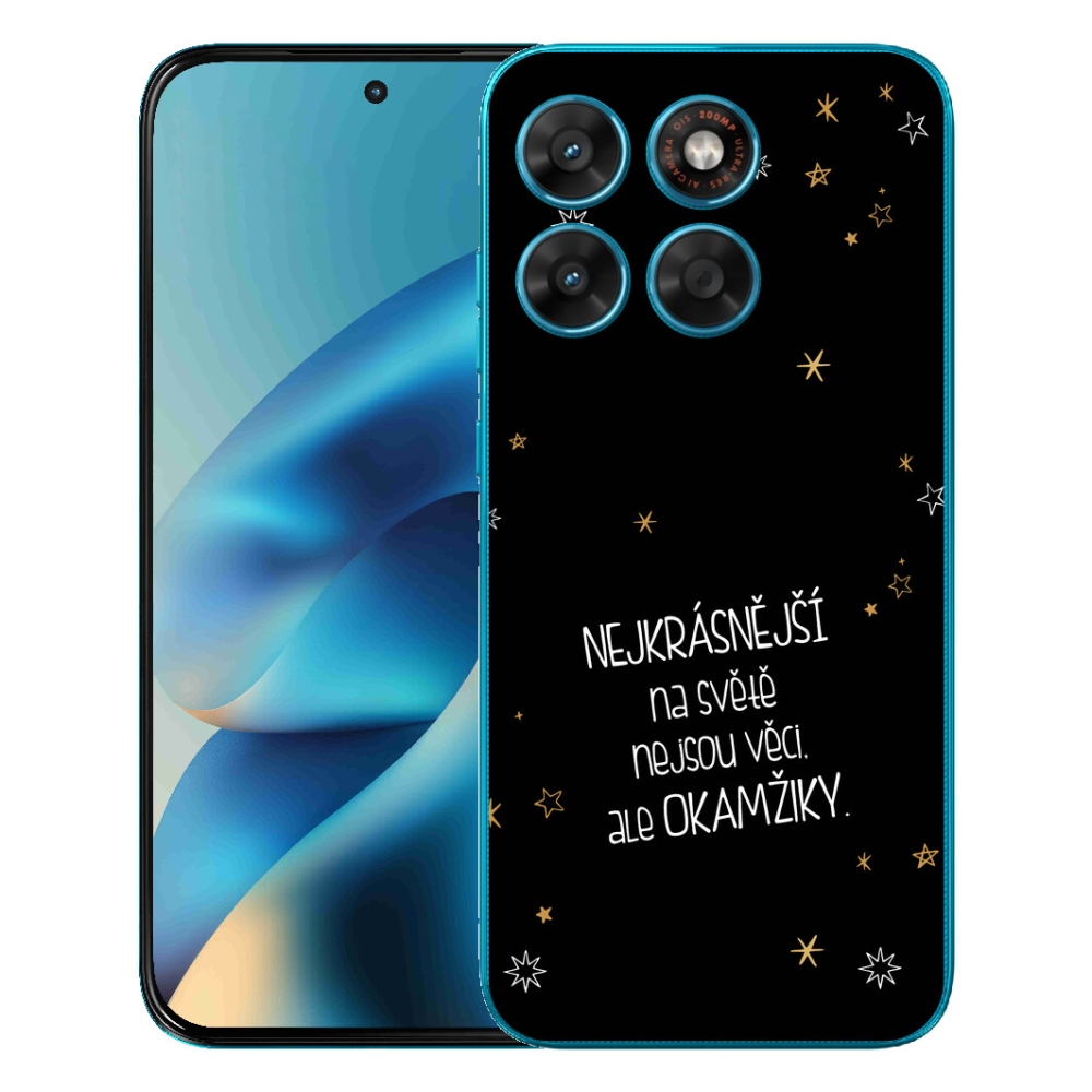 mmCase gél tok a Motorola Moto G87/G77/G67-hez – idézet 4, fekete háttérrel