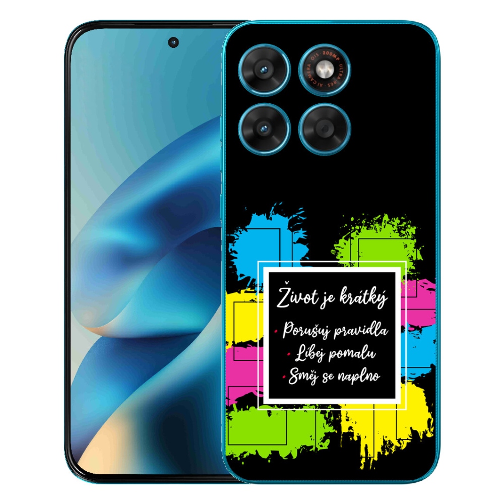 mmCase gél tok a Motorola Moto G87/G77/G67-hez – idézet 5, fekete háttérrel