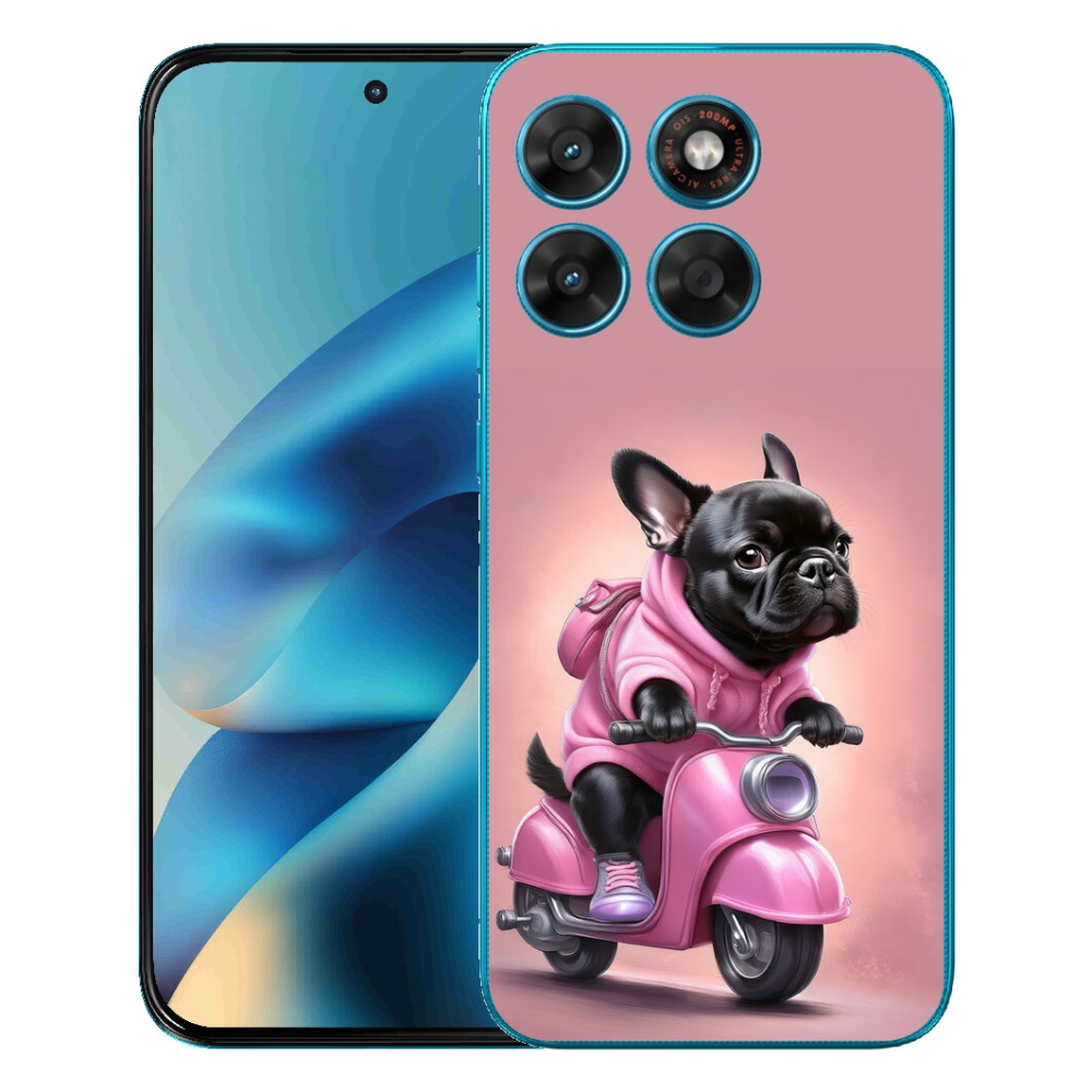 mmCase gél tok a Motorola Moto G87/G77/G67-hez – francia buldog robogón