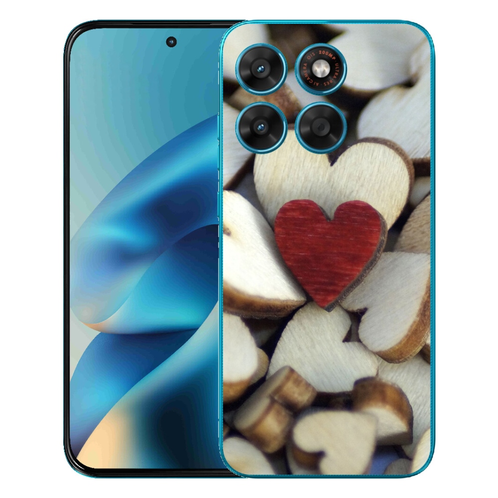 mmCase gél tok a Motorola Moto G87/G77/G67 készülékekhez – gravírozott piros szív 
