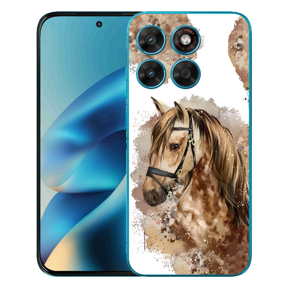 mmCase gél tok a Motorola Moto G87/G77/G67 készülékekhez – barna, rajzolt ló