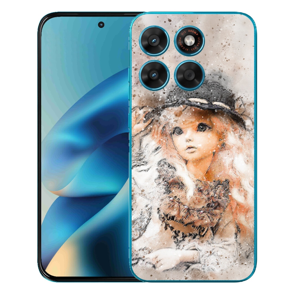 mmCase gél tok a Motorola Moto G87/G77/G67 készülékekhez – kalapos kislány