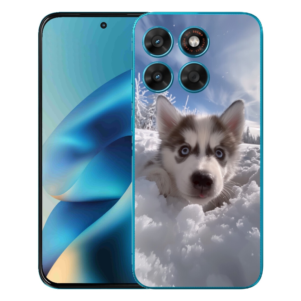 mmCase géltok a Motorola Moto G87/G77/G67 készülékekhez – husky a hóban