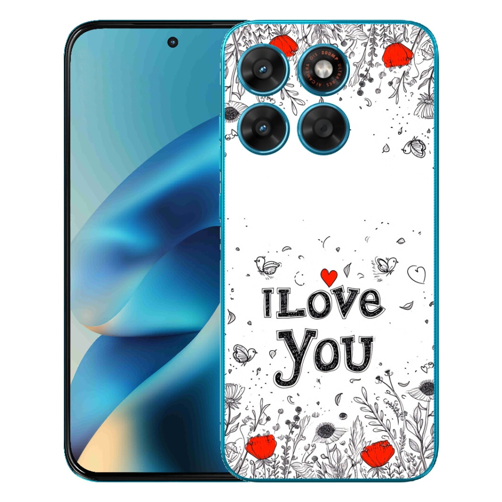 mmCase gél tok a Motorola Moto G87/G77/G67-hez – „I love you” fehér háttérrel