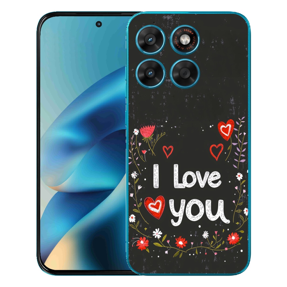 mmCase gél tok a Motorola Moto G87/G77/G67 készülékekhez – „I love you” fekete háttérrel
