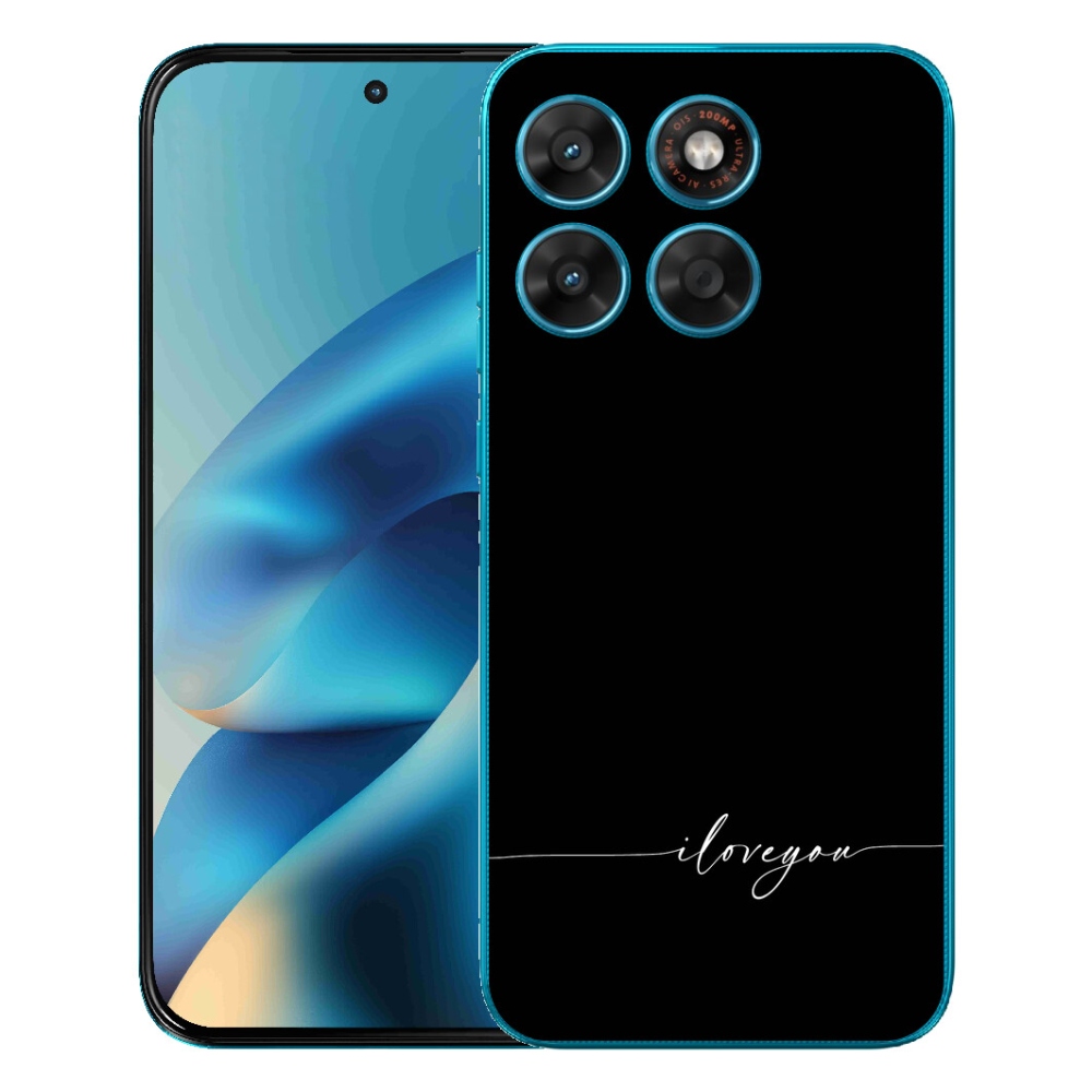mmCase gél tok a Motorola Moto G87/G77/G67 készülékekhez – „I love you” fekete háttérrel