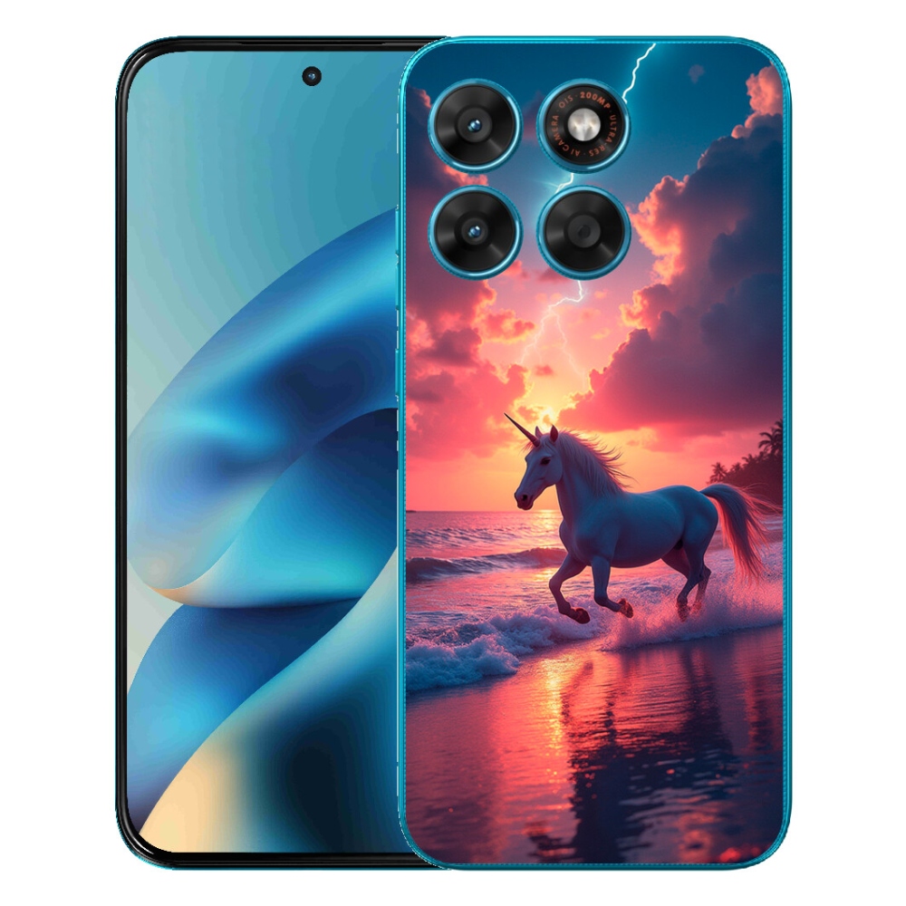 mmCase gél tok a Motorola Moto G87/G77/G67-hez – egyszarvú a tengerparton