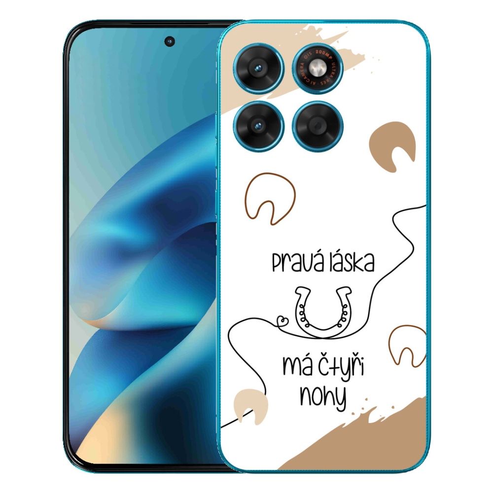 mmCase gél tok a Motorola Moto G87/G77/G67 készülékekhez – ló motívum, fehér háttér