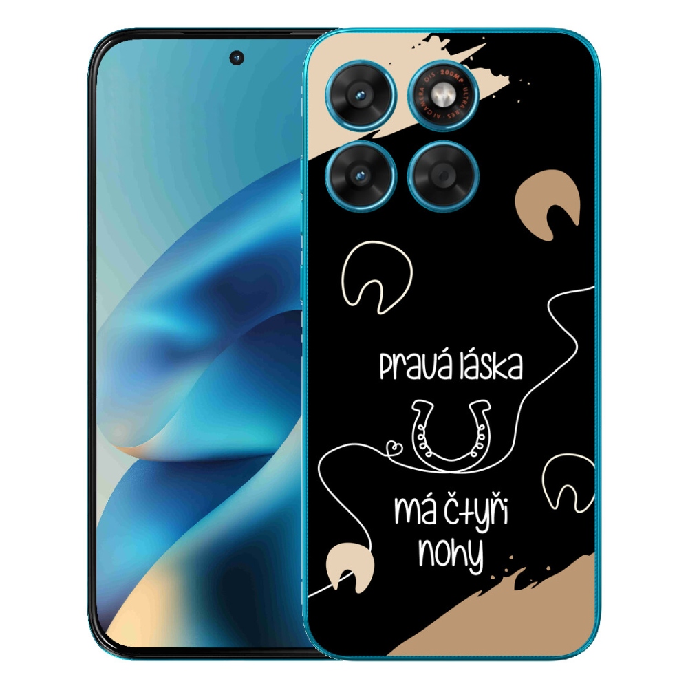 mmCase gél tok a Motorola Moto G87/G77/G67 készülékekhez – ló motívum, fekete háttér