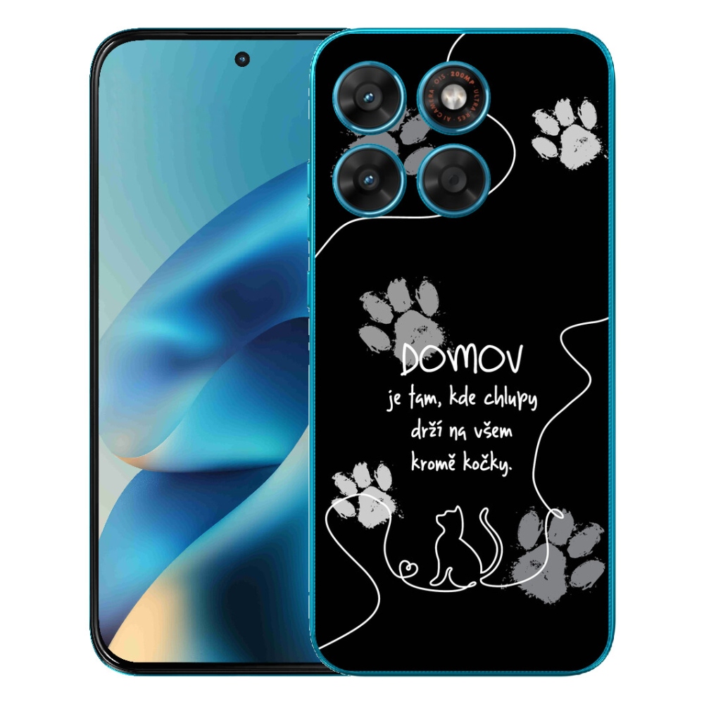 mmCase gél tok a Motorola Moto G87/G77/G67 készülékekhez – macskás motívum, fekete háttér
