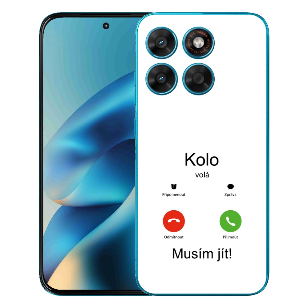 mmCase gél tok a Motorola Moto G87/G77/G67-hez – „A kerék hív” fehér háttérrel