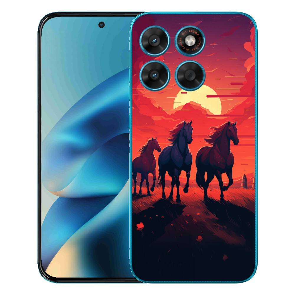 mmCase gél tok a Motorola Moto G87/G77/G67-hez – lovak és naplemente