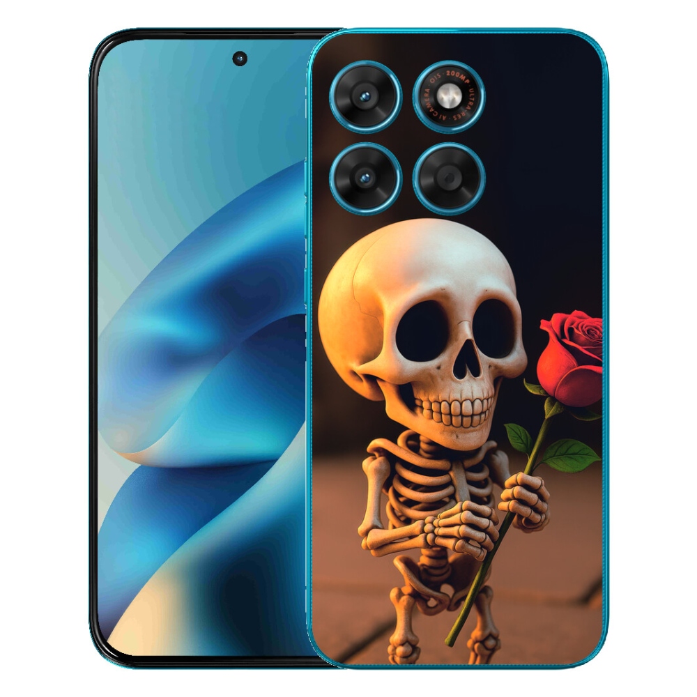 mmCase gél tok a Motorola Moto G87/G77/G67-hez – csontváz rózsával