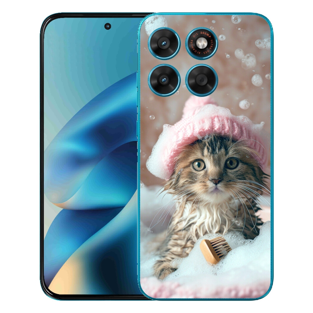 mmCase gél tok a Motorola Moto G87/G77/G67 készülékekhez – cica és fürdő