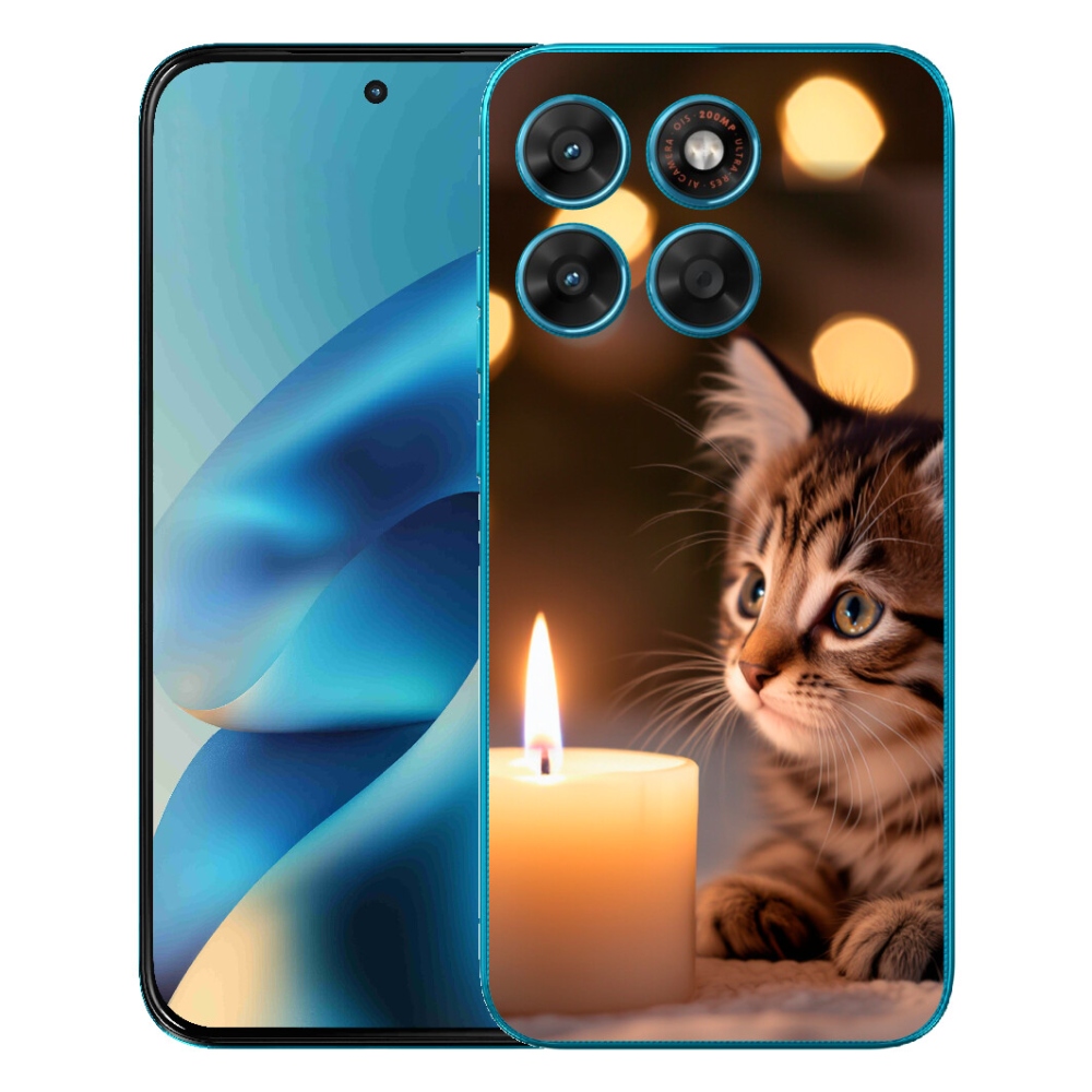 mmCase gél tok a Motorola Moto G87/G77/G67-hez – cica és gyertya