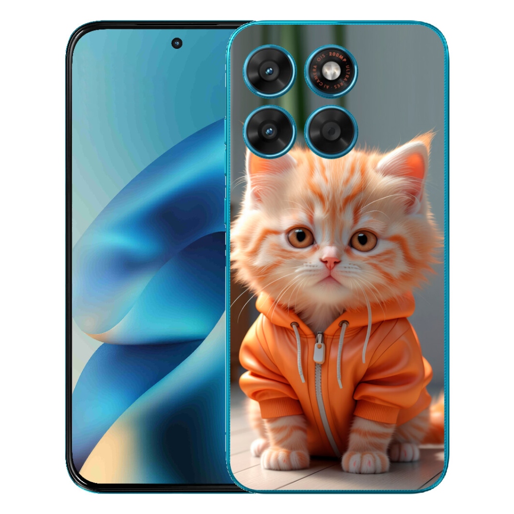 mmCase géltok a Motorola Moto G87/G77/G67 készülékekhez – pulóveres cica