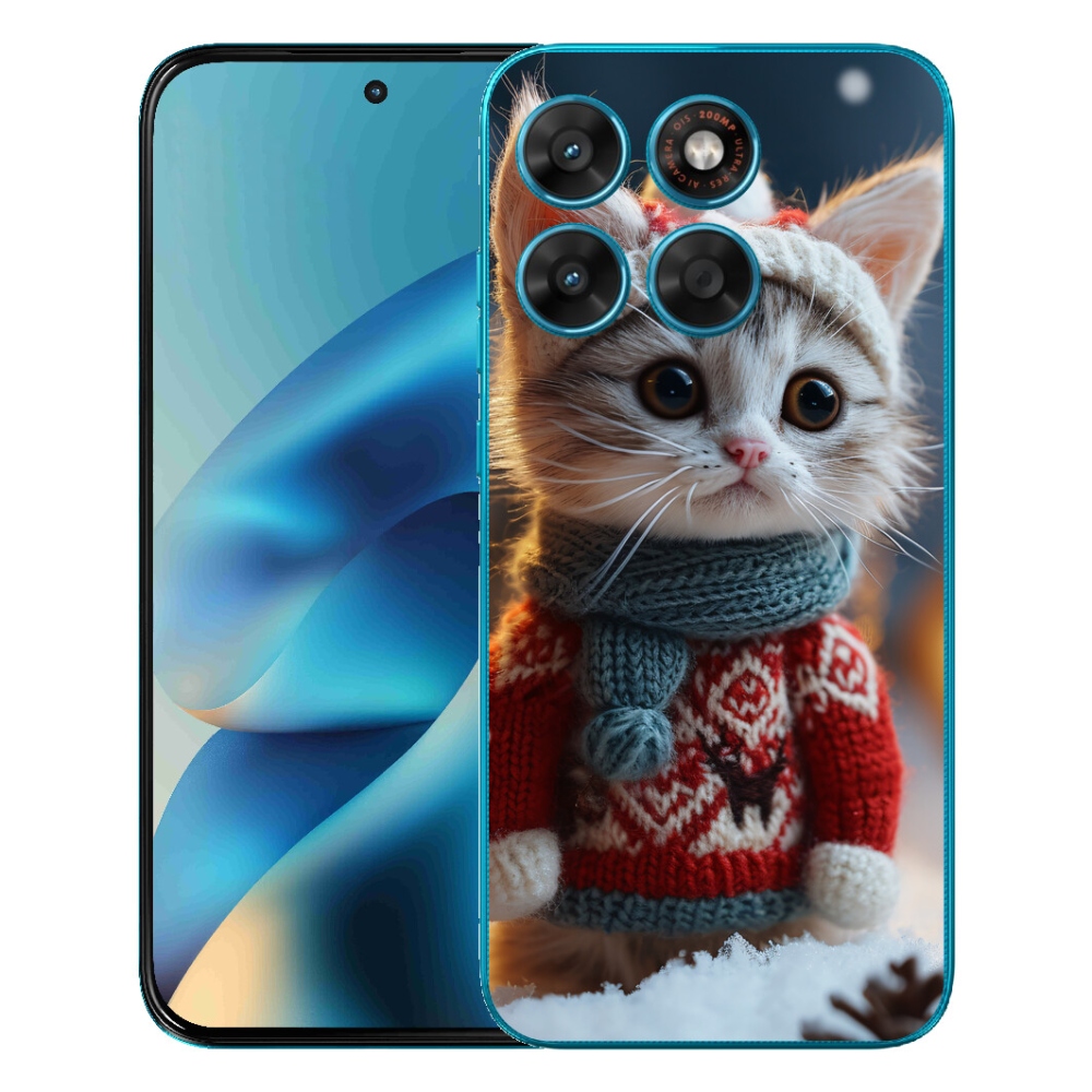 mmCase géltok a Motorola Moto G87/G77/G67 készülékekhez – pulóveres cica