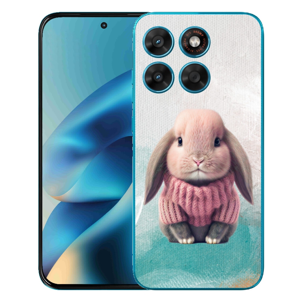 mmCase géltok a Motorola Moto G87/G77/G67 készülékekhez – pulóveres nyuszi