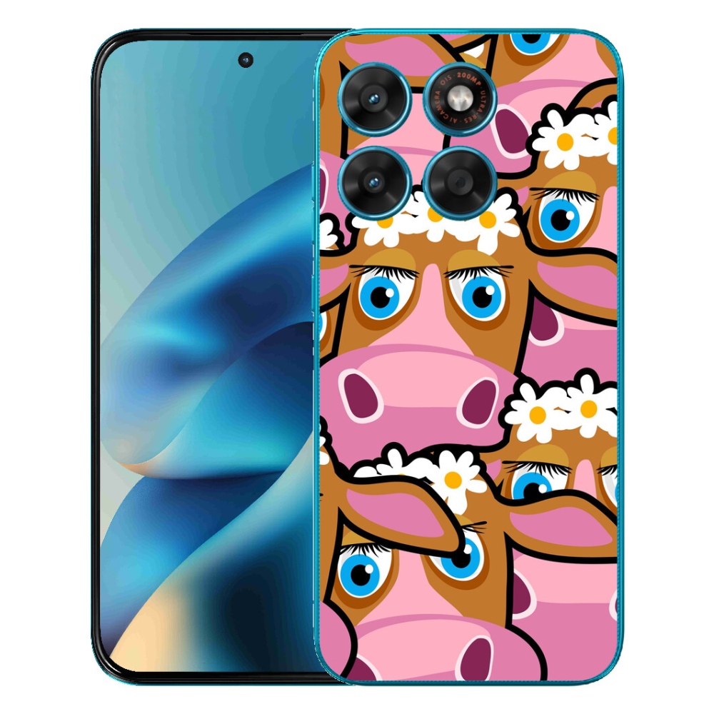 mmCase gél tok a Motorola Moto G87/G77/G67 készülékekhez – rajzolt tehenek