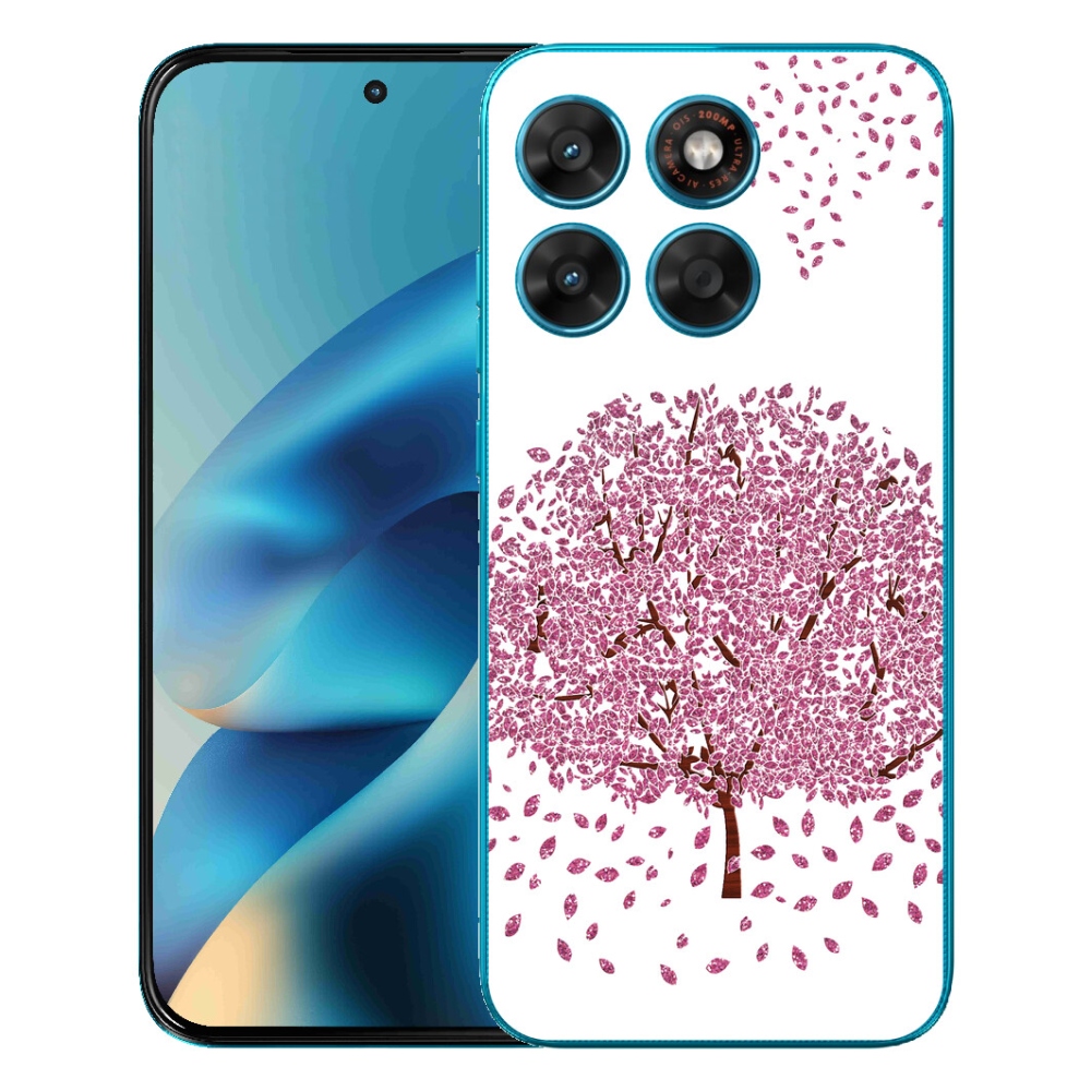 mmCase gélhuzat a Motorola Moto G87/G77/G67 készülékekhez – rajzolt fa levelekkel